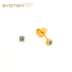 Brinco Adulto Aquamarine 3mm Dourado